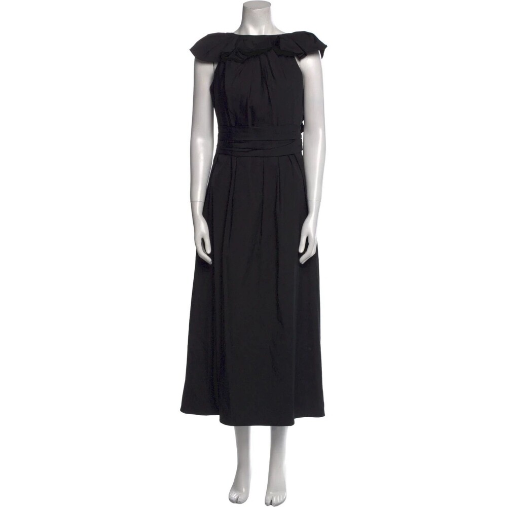 Carolina Herrera Black Ruffled Neckline Dress Size 8 black - Picture 6 of 12